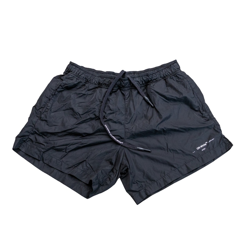 Off-White c/o Virgil Abloh Fall/Winter 2020 Black Nylon Swim Shorts Size M